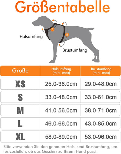 rabbitgoo Hundegeschirr Mittelgrosse Hunde Anti Zug Geschirr Hund mit Kontrolle No Pull Verstellbar