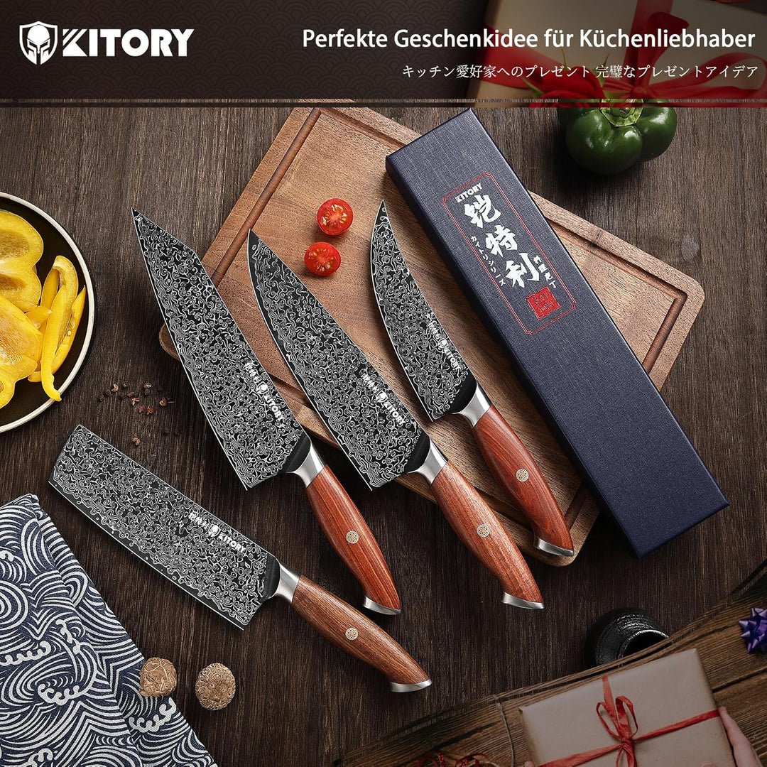 Kitory Ausbeinmesser 15cm Damastmesser D2boningde, D2boningde