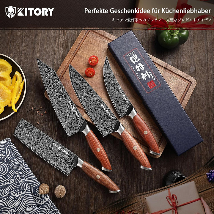 Kitory Ausbeinmesser 15cm Damastmesser D2boningde, D2boningde