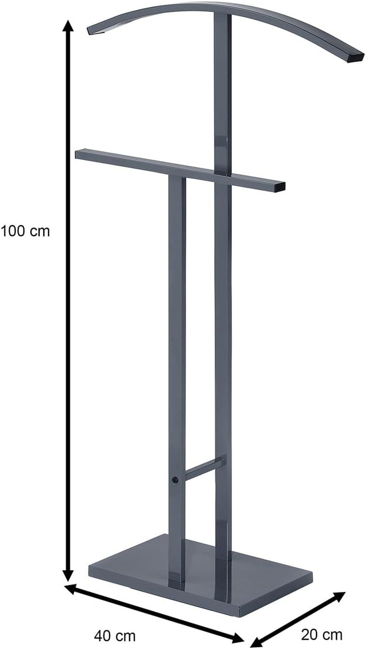 IDIMEX Herrendiener Scott aus Metall in grau lackiert, eleganter Stummer Diener mit Hosenbügel, schö