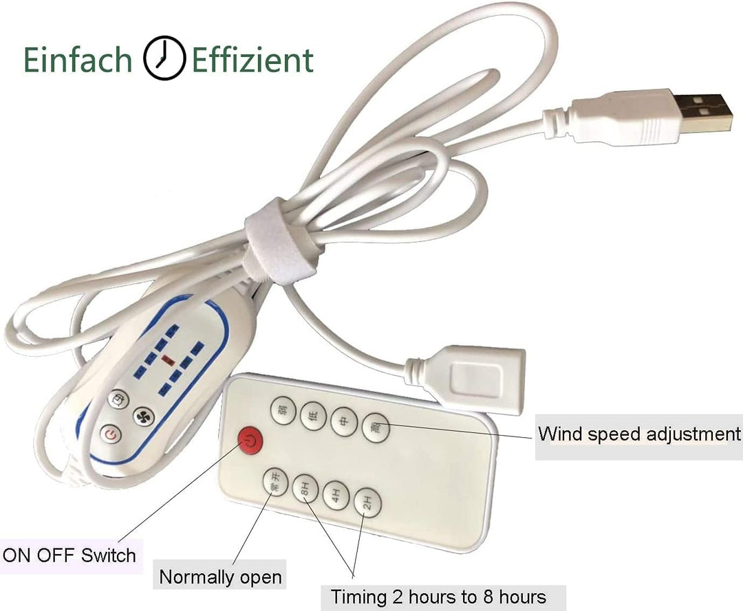 TangDao Mini Mobiler Deckenventilator,4-stufige Windeinstellung USB-betrieben Ventilator Ø42 CM 5W m