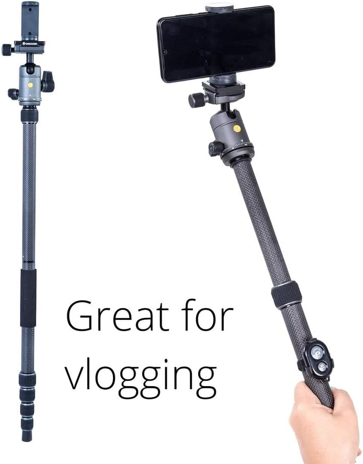 Vanguard VEO 3GO 265HCB - Reisestativ aus Carbon, Silber - schwarz Tripod, Tripod