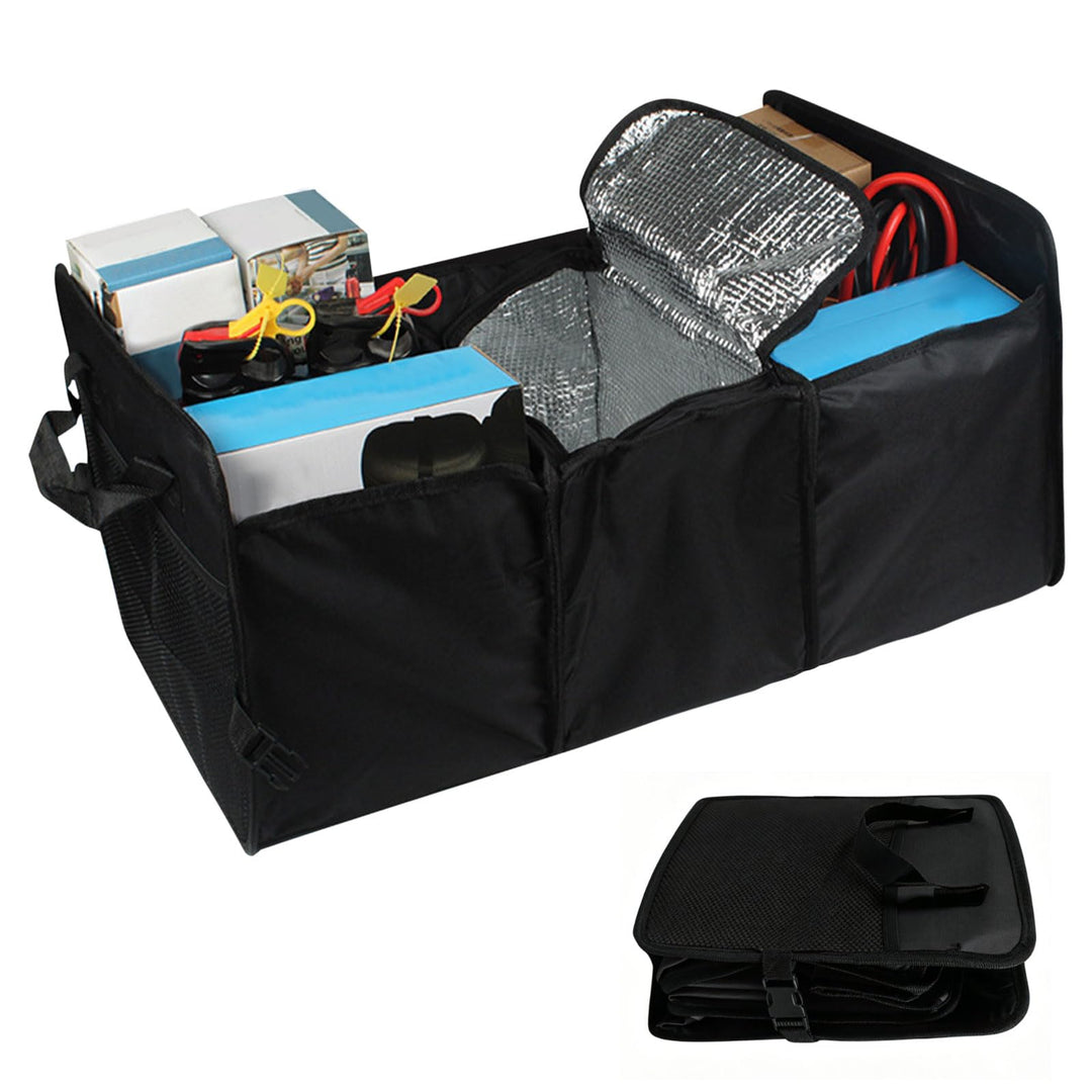 Faltbarer Auto Kofferraum Organizer Universal – 72L Auto Aufbewahrungsbox | Alu-Griffe Trennwände Re