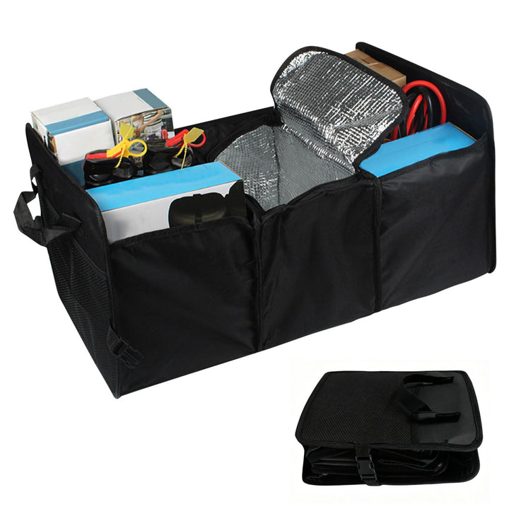 Faltbarer Auto Kofferraum Organizer Universal – 72L Auto Aufbewahrungsbox | Alu-Griffe Trennwände Re