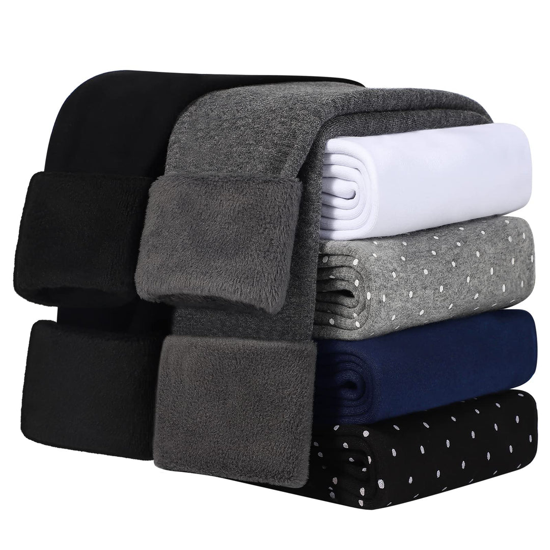 KEREDA Mädchen Leggings Thermo Gefüttert Warme Winter Dicke 2er-Pack 128-134 Schwarz/Dunkelgrau, 128