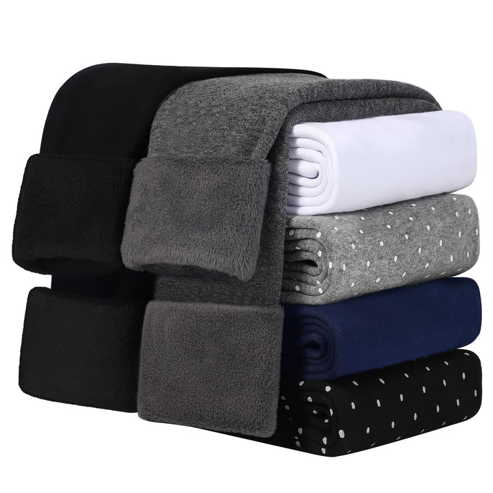 KEREDA Mädchen Leggings Thermo Gefüttert Warme Winter Dicke 2er-Pack 128-134 Schwarz/Dunkelgrau, 128