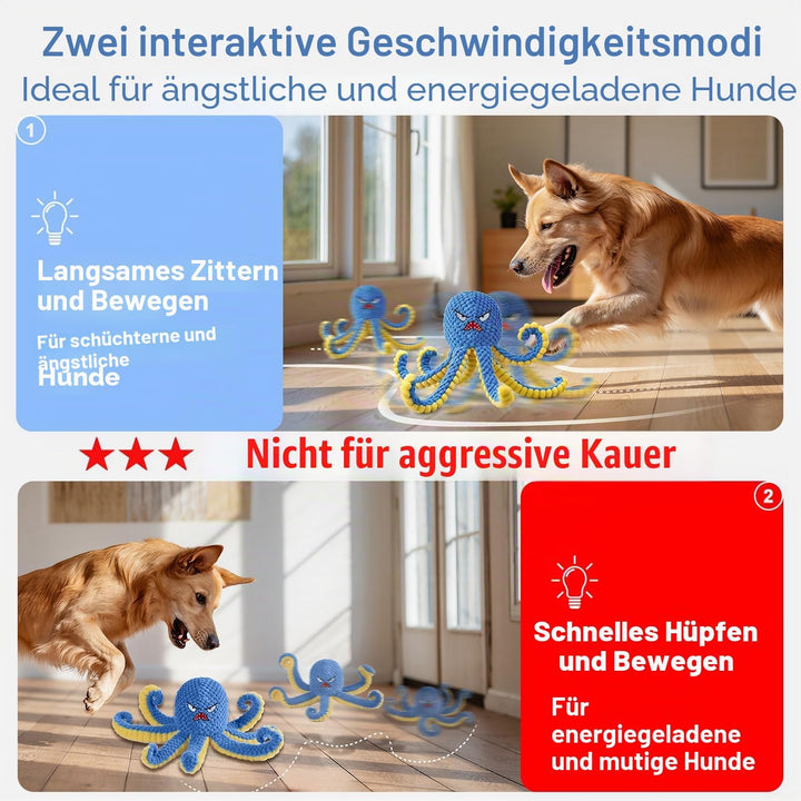 Interaktives Hundespielzeug, Oktopus, langlebiges, automatisches Spring-Hundespielzeug, um sie besch
