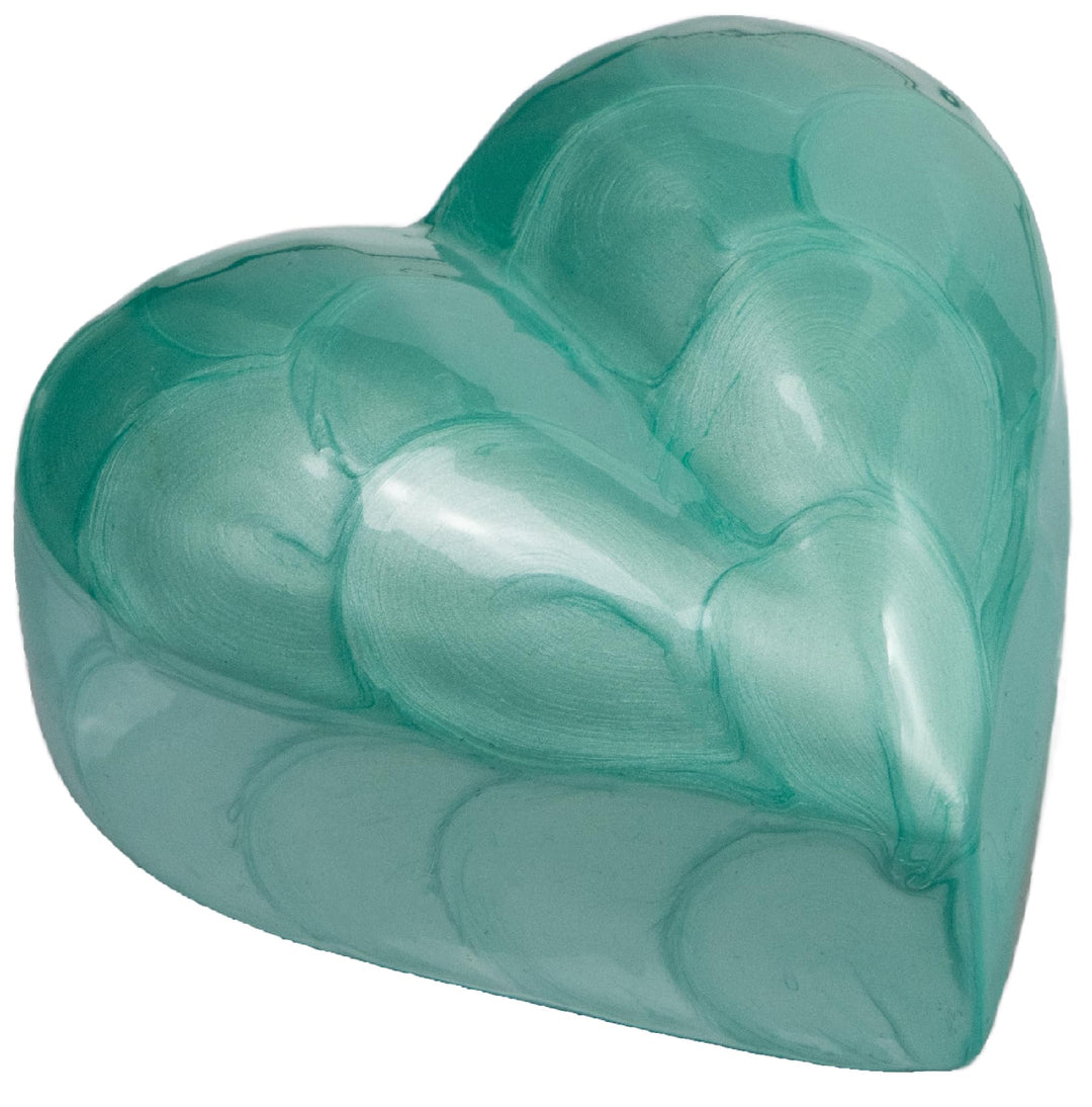 Urn for Ashes Funeral Cremation Memorial Keepsake Heart Love Urns Decorative Alloy (Green, 3") RHM01