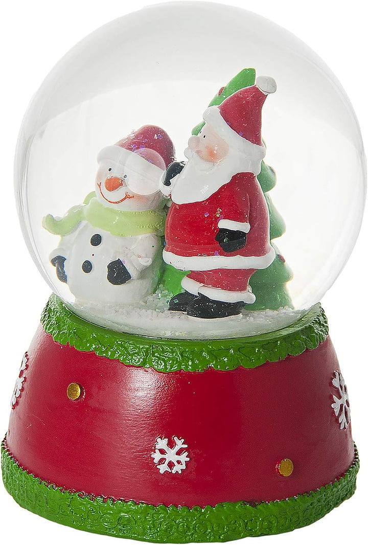 Mousehouse Gifts Weihnachten Schneekugel Spieluhr mit Weihnachtsmann und Schneemann