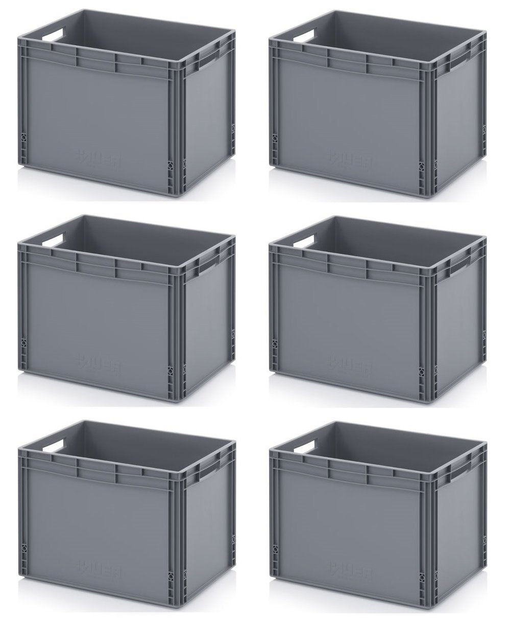 Auer Packaging 6x Eurobehälter 60 x 40 x 42 inkl. gratis Zollstock 6er Set