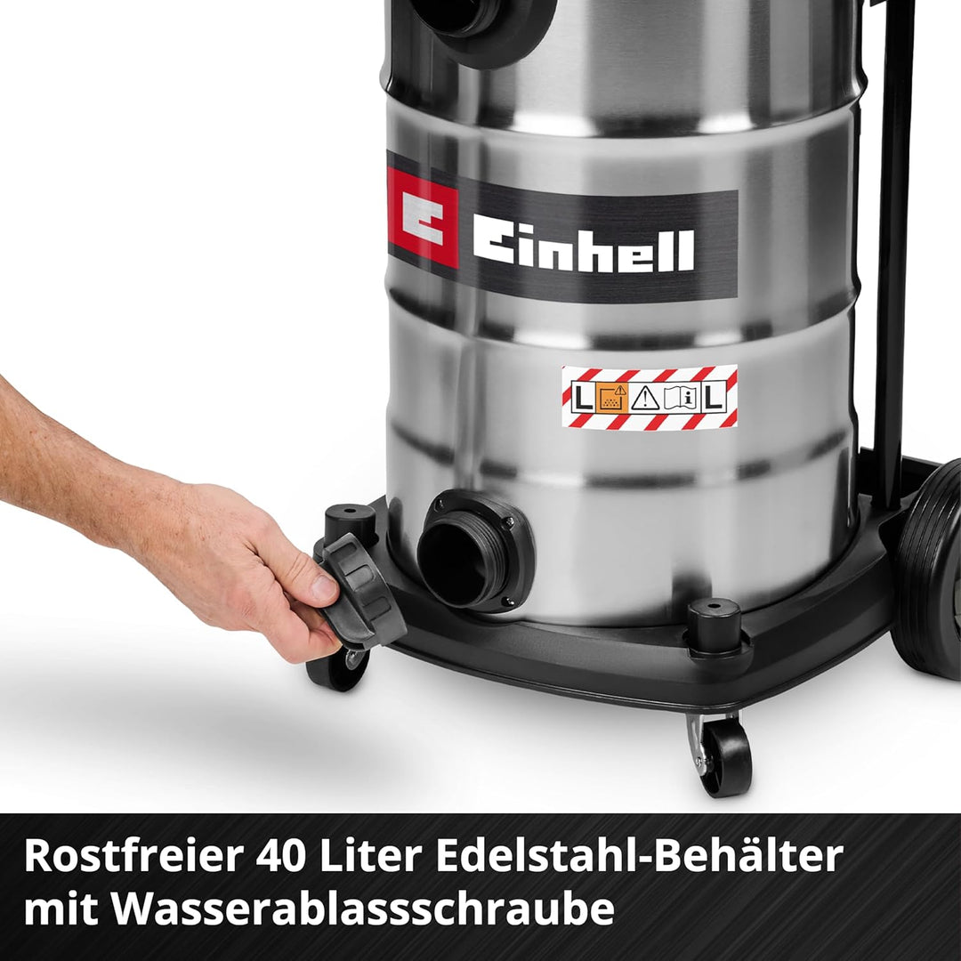 Einhell Nass-Trockensauger TE-VC 4090 SACL (1150 W, 225 mbar Saugleistung, 40 L Behälter, Staubschut