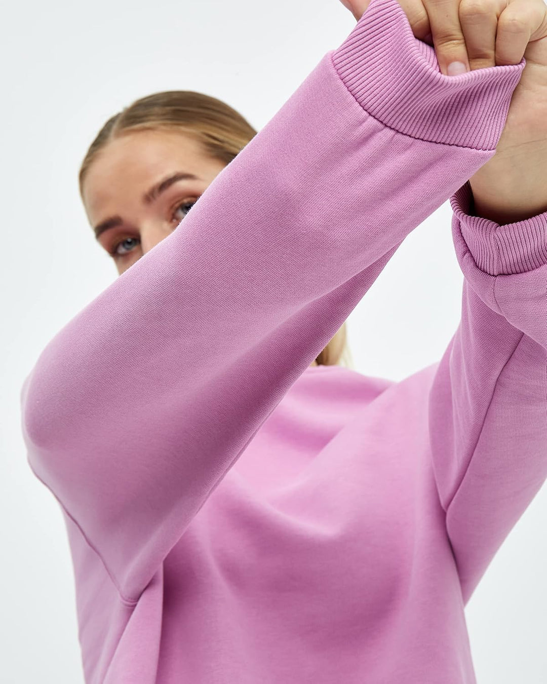 Beyond Now Damen Frankie GOTS Crop Sweatshirt, XXL 4627 Crocus Pink