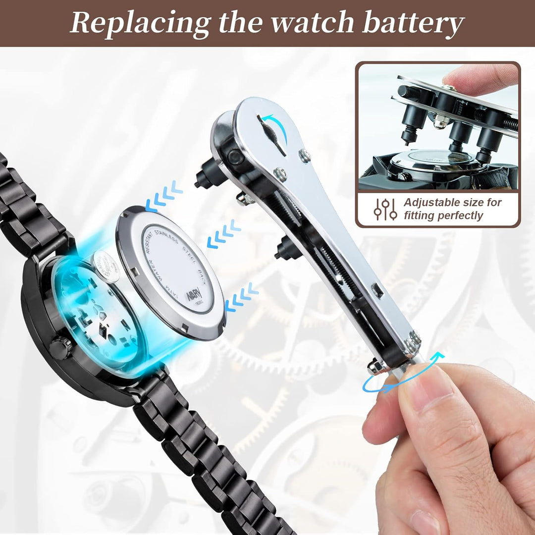 Eventronic Uhrenwerkzeug Set + Uhr Presse, Uhr Einpresswerkzeug, Uhrmacherwerkzeug Set, Uhrenwerkzeu