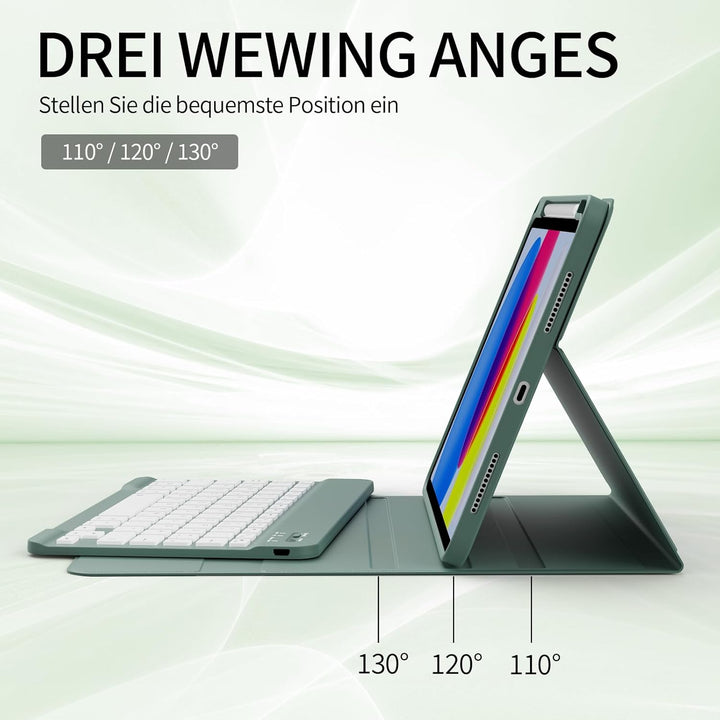 Tastatur Hülle für iPad (A16) 11. Generation/iPad 10. Generation 10,9 Zoll 2025/2022, Rechte Stiftsc