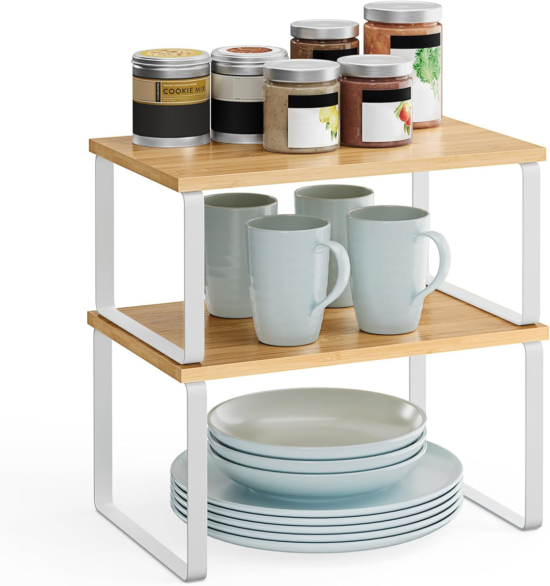 SONGMICS Gewürzregal, 2er Set Küchen-Organizer, Küchenregal, Schrank-Organizer Küche, erweiterbar, k