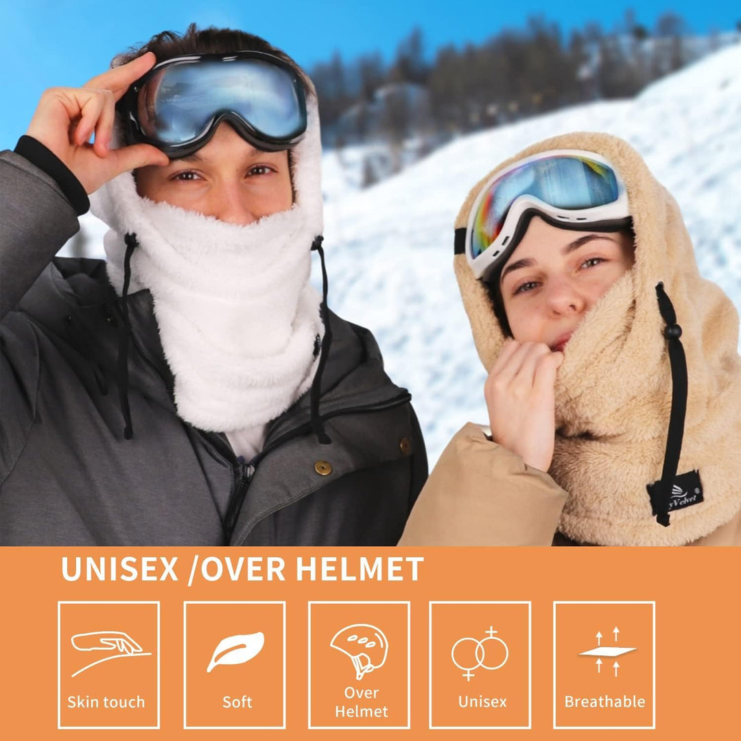 Shy Velvet Plüsch Sturmhaube Mütze Winter Thermo Skimaske Wolle Balaclava für Radfahren, Snowboarden
