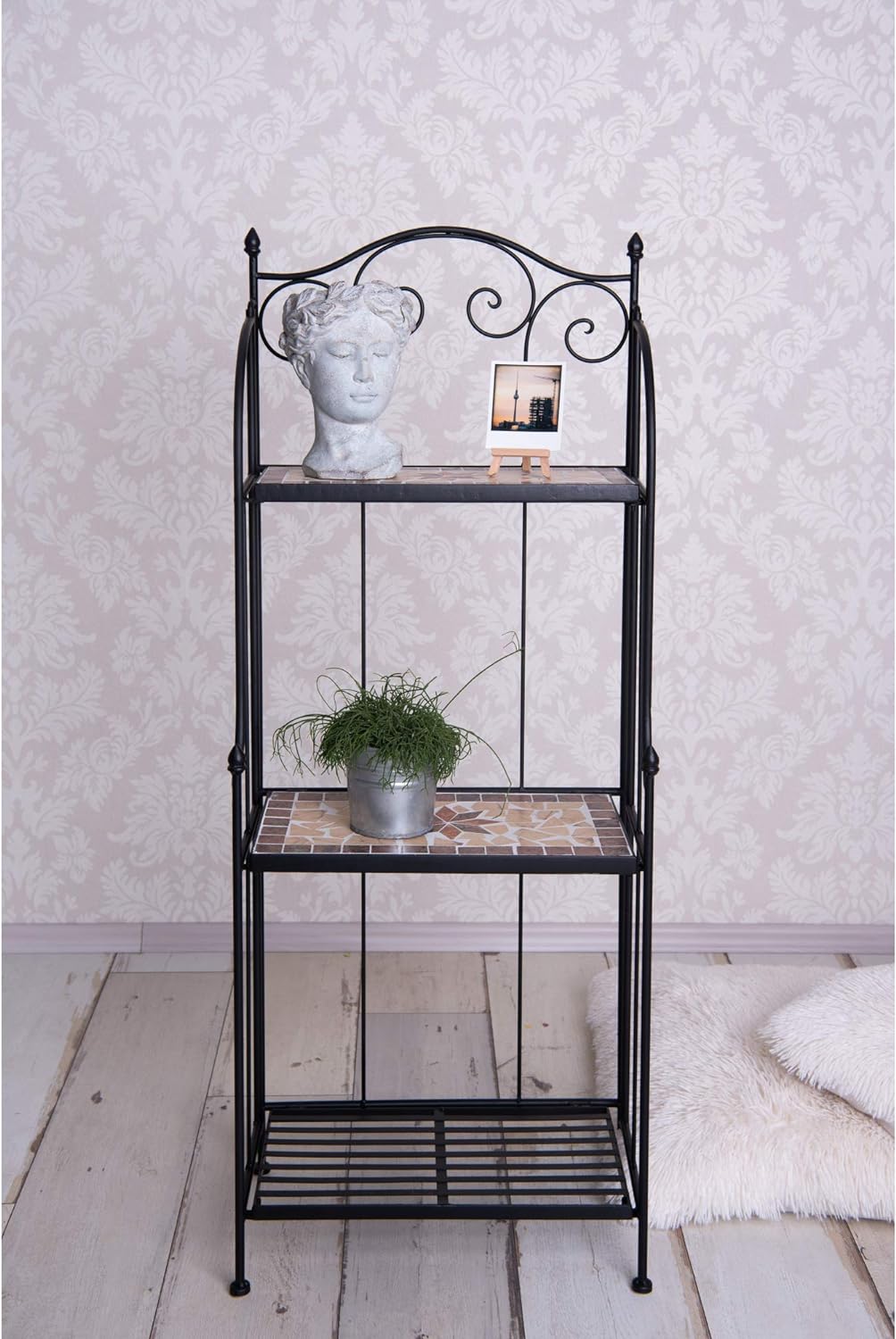 dszapaci Blumentreppe Mosaik 115cm hoch 45cm breit Pflanztreppe Wandregal Garten Metall Mosaik Blume