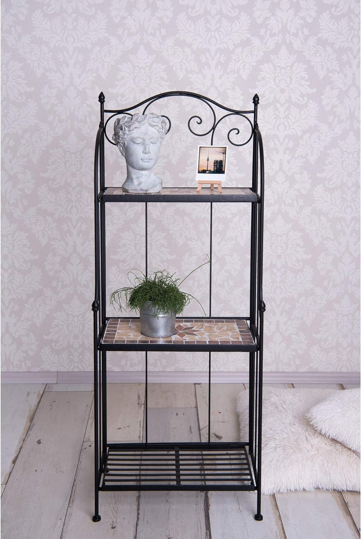 dszapaci Blumentreppe Mosaik 115cm hoch 45cm breit Pflanztreppe Wandregal Garten Metall Mosaik Blume