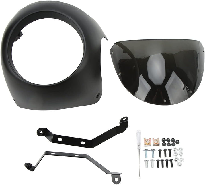 Focket 7 Motorrad-Scheinwerferverkleidung, schützende Windschutzscheibe, universelle Motorrad-Windsc