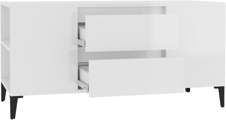 Tidyard TV Schrank Lowboard mit 4 offene Fächer und 2 Schubladen TV Möbel Fernsehschrank Fernsehtisc