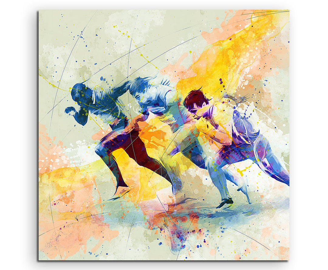 Running VII 60x60cm Wandbild SPORTBILD Aquarell Art tolle Farben von Paul Sinus