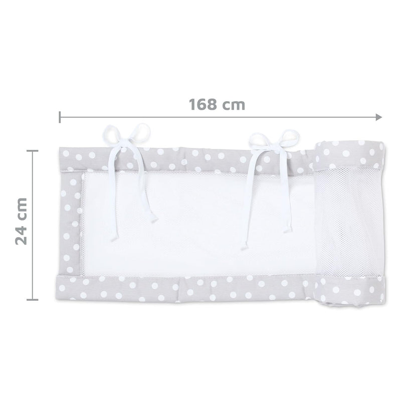 babybay Nestchen Mesh-Piqué passend für Modell Maxi, Boxspring und Comfort, perlgrau Punkte weiss pa