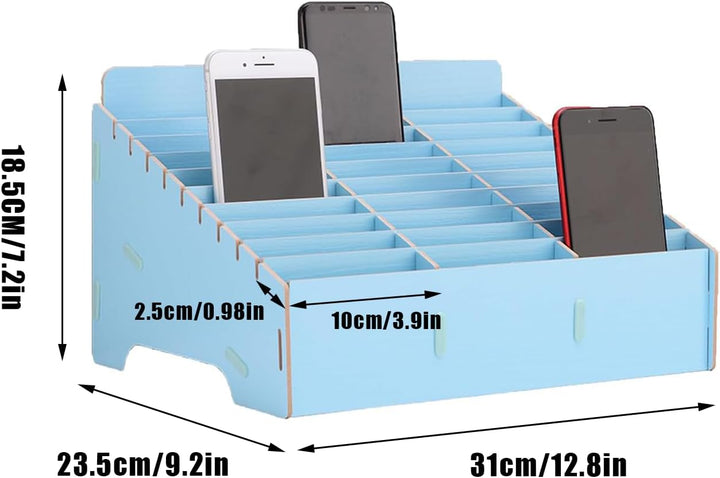 30 Gitter Handygarage Schule, Handy Hotel Aufbewahrungsbox Holz, Multi-Grid-Aufbewahrungsbox FüR Mob