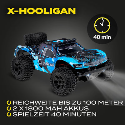 Overmax X-Hooligan Grosses Schnelles Ferngesteuertes Auto, Massstab 1:10, Geschwindigkeit 50 km/h Re