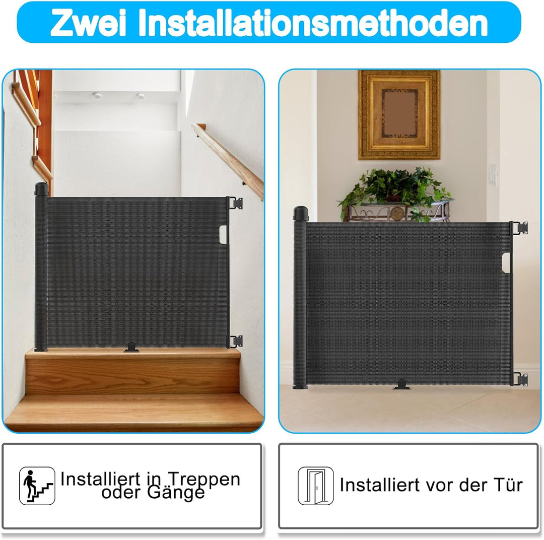 Türschutzgitter Treppenschutzgitter Ausziehbar 0-150cm für Kinder Hunde Baby Absperrgitter Schutzgit