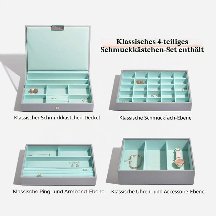 Stackers Grau Mint Klassisch Schmuckschatulle - 4 Dove Grey/Mint Green, Dove Grey/Mint Green