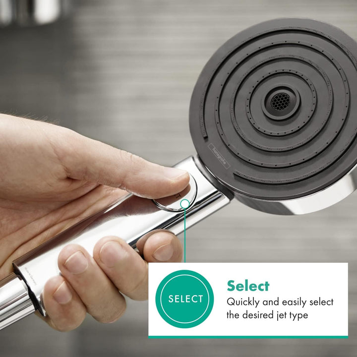 hansgrohe Pulsify S - Duschkopf, Handbrause mit 3 Strahlarten (Activation Version), runde Duschbraus
