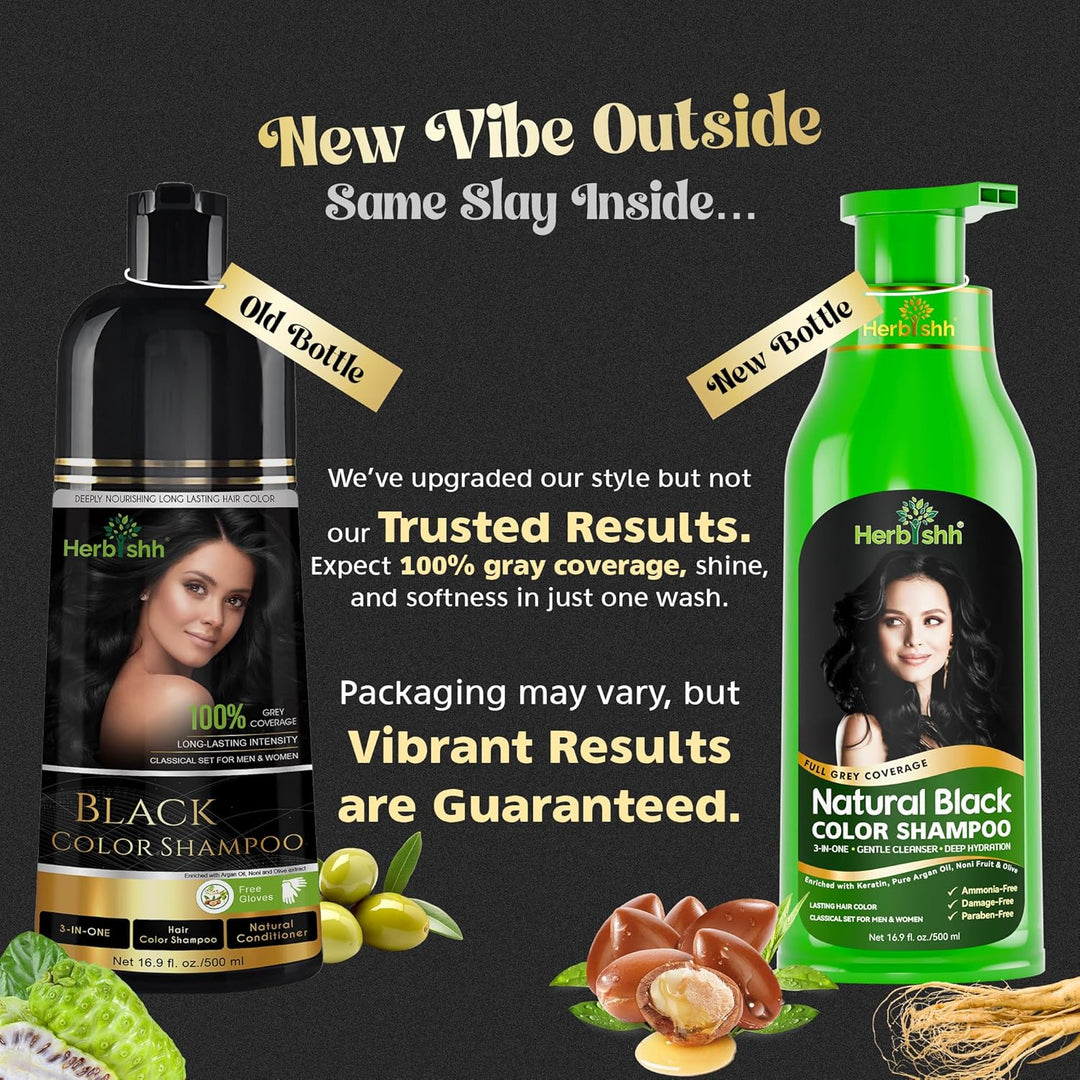 Herbishh Ultimate Hair Color Shampoo Kit (2 Stück Hair Color Shampoo + Argan Hair Mask) für graues H