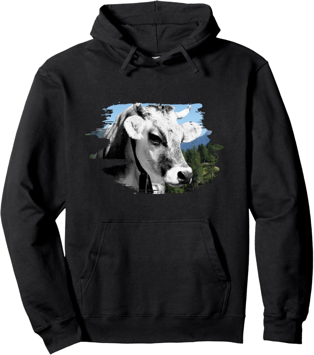 Landleben Tiroler Vieh Tirol Landwirt Kuh Grauvieh Geschenk Pullover Hoodie
