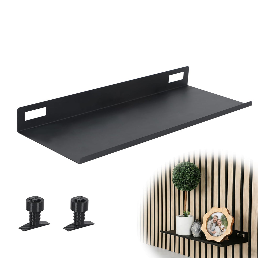 Regal für Akustikpaneele ohne Bohren, 25×10cm Metall Schweberegal Akustikpaneele Wandregale für Büro