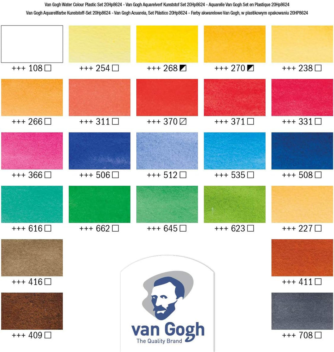 Aquarellkasten Van Gogh, Kunststoffkasten 24 Näpfe