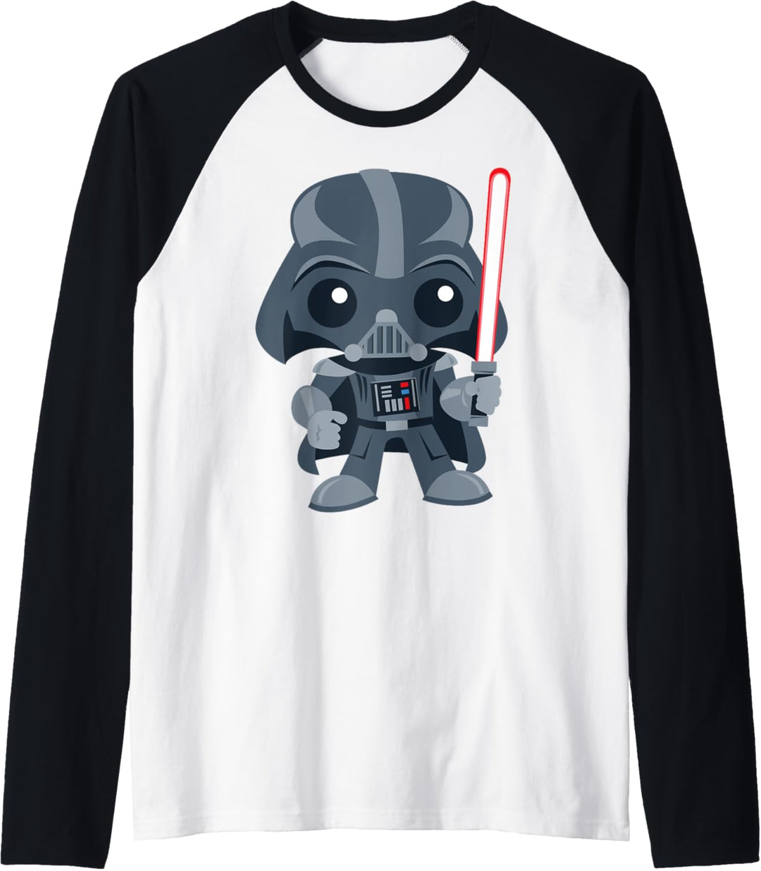 Star Wars Cute Darth Vader and Cartoon Saber Raglan