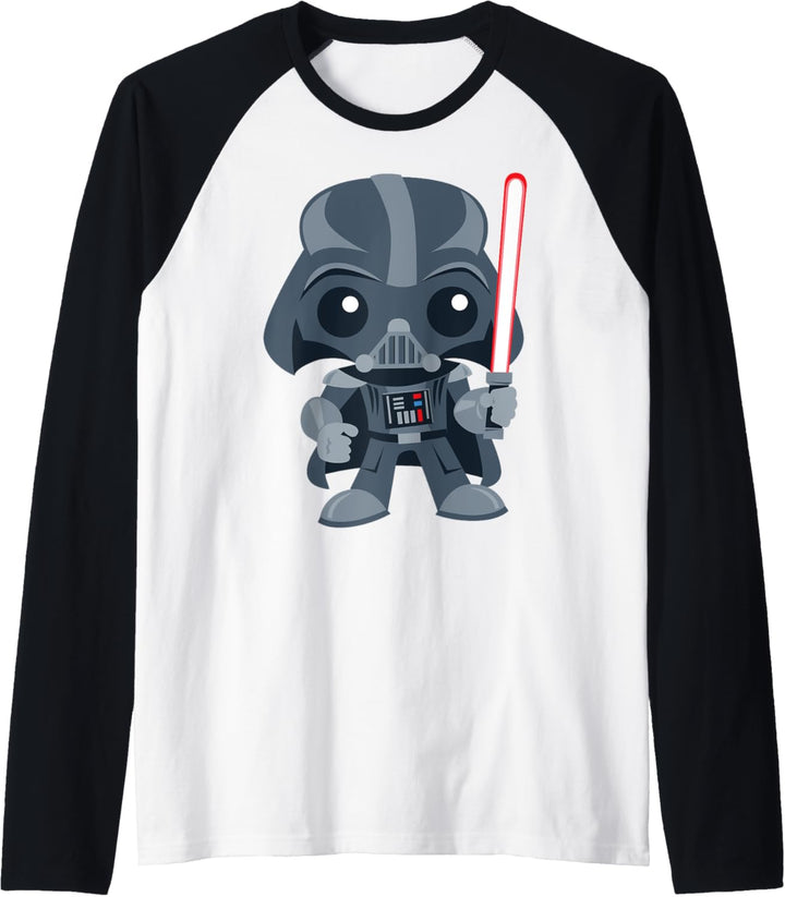 Star Wars Cute Darth Vader and Cartoon Saber Raglan