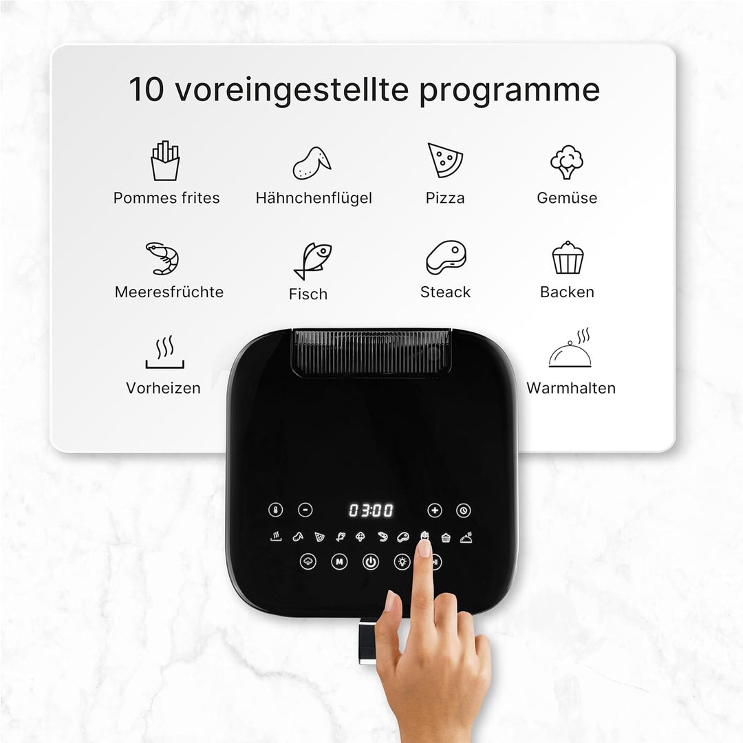 Ufesa Phoenix, Air Fryer mit Dampf, Doppelter Widerstand, 6 L, 1800 W, 10 Vorprogrammierte Programme