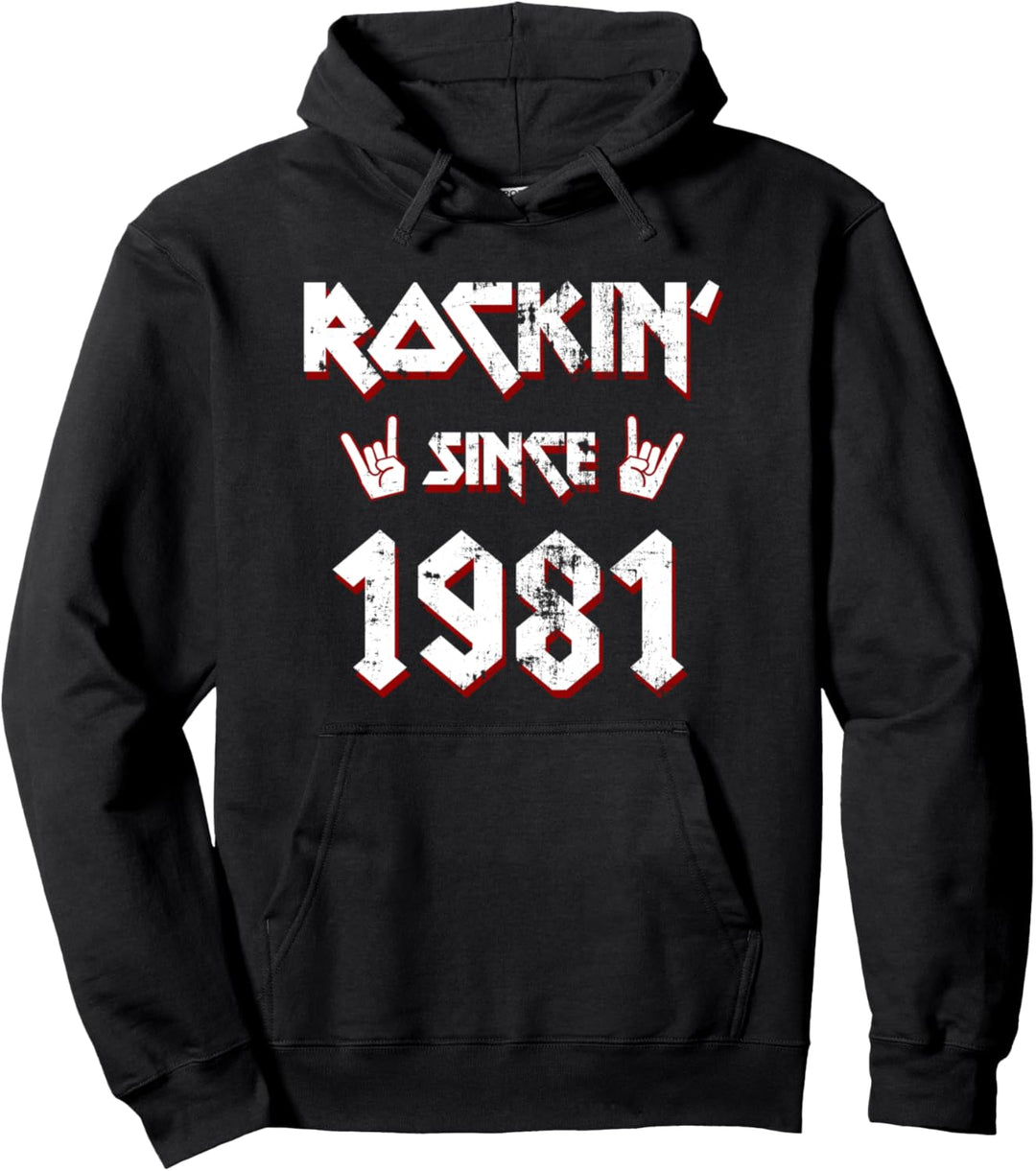 Rockin Since 1981 41 Jahre Alt Geburtstagsgeschenk Pullover Hoodie