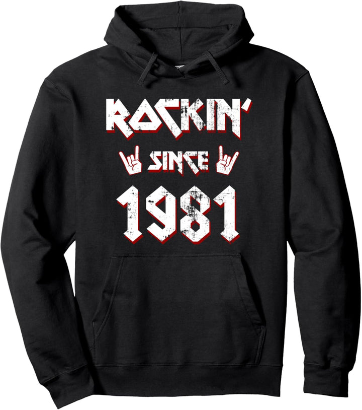 Rockin Since 1981 41 Jahre Alt Geburtstagsgeschenk Pullover Hoodie
