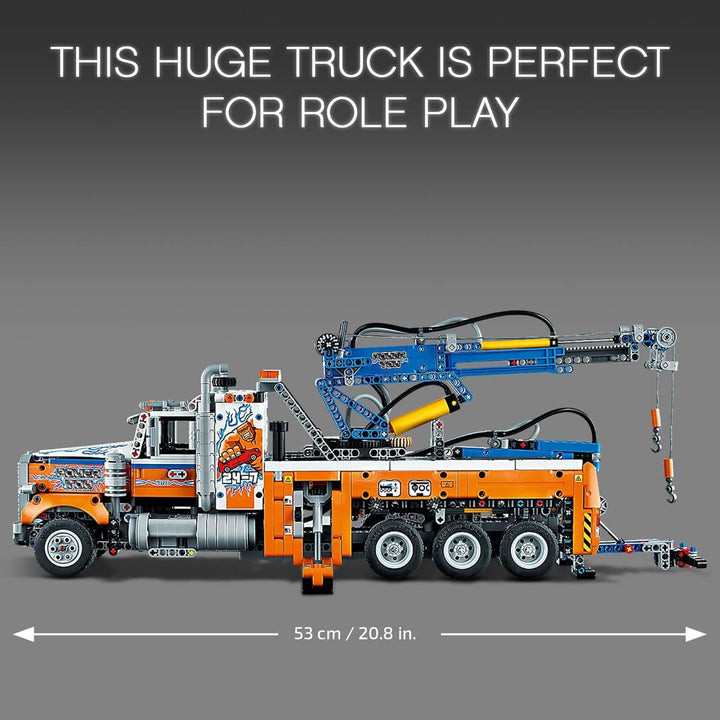 LEGO Technic Schwerlast-Abschleppwagen mit Kran, Spielzeugmodellbauset, Engineering for Kids Serie,