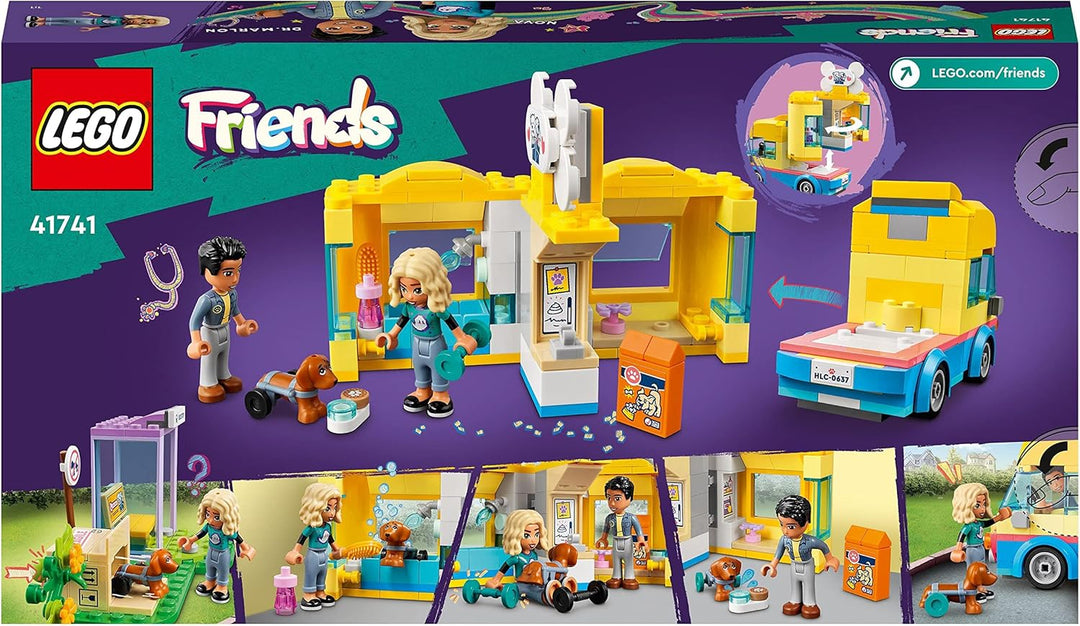 LEGO 41741 Friends Hunde-Rettungsvan, Tierrettung-Spielzeug-Van mit Haustieren und Mini-Puppen aus 2