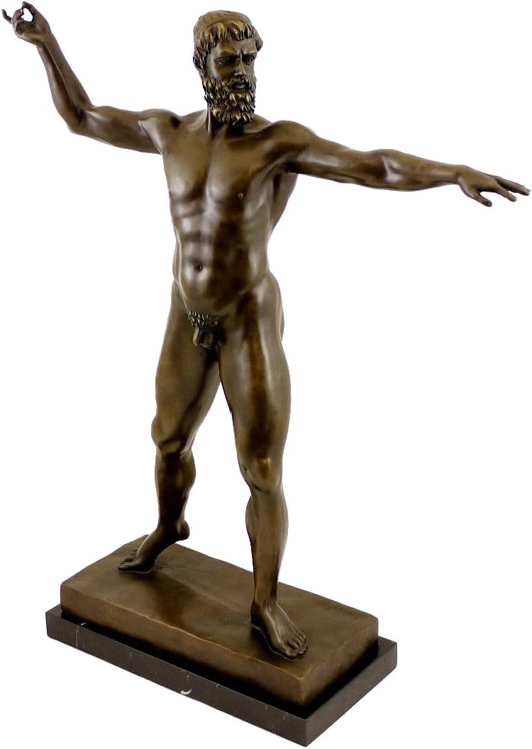 Kunst &amp; Ambiente - Griechische Mythologie - Bronzeskulptur - Zeus Figur - signiert - Bertel Thorvald