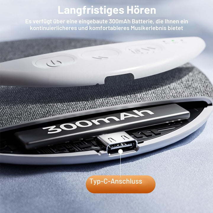 Bluetooth-Kissen-Lautsprecher zum Schlafen, tragbarer Mini-Lautsprecher unter dem Kissen mit weissem