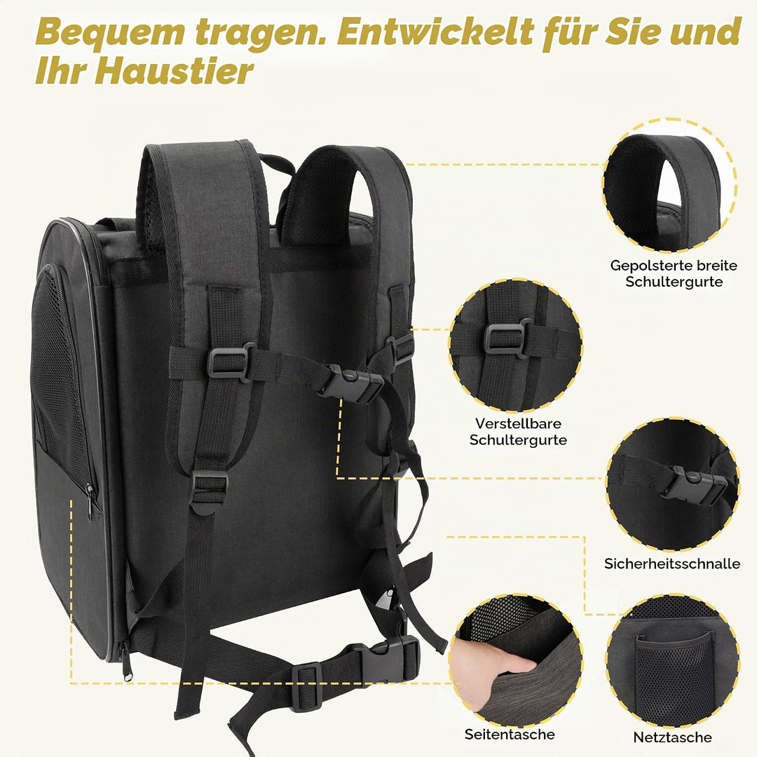 Zavothy Haustier Rucksack für Katzen und Hunde, Tragbar und Faltbar, mit Netzfenster und Gepolsterte