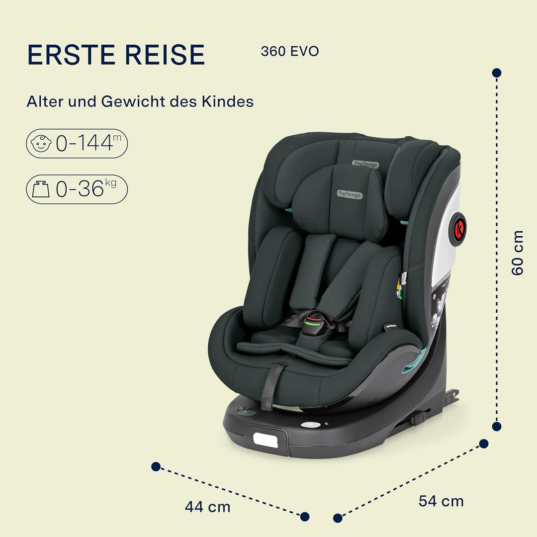 PEG Primo Viaggio 360 EVO Autositz All-In-One mit ISOFIX, Drehbar, Verstellbar, für Kinder von der G