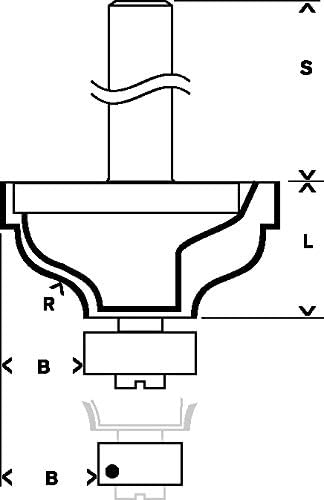 Bosch Professional 1x Kantenformfräser Standard for Wood (für Holz, Radius 4.8mm, Breite 9.6mm, Arbe