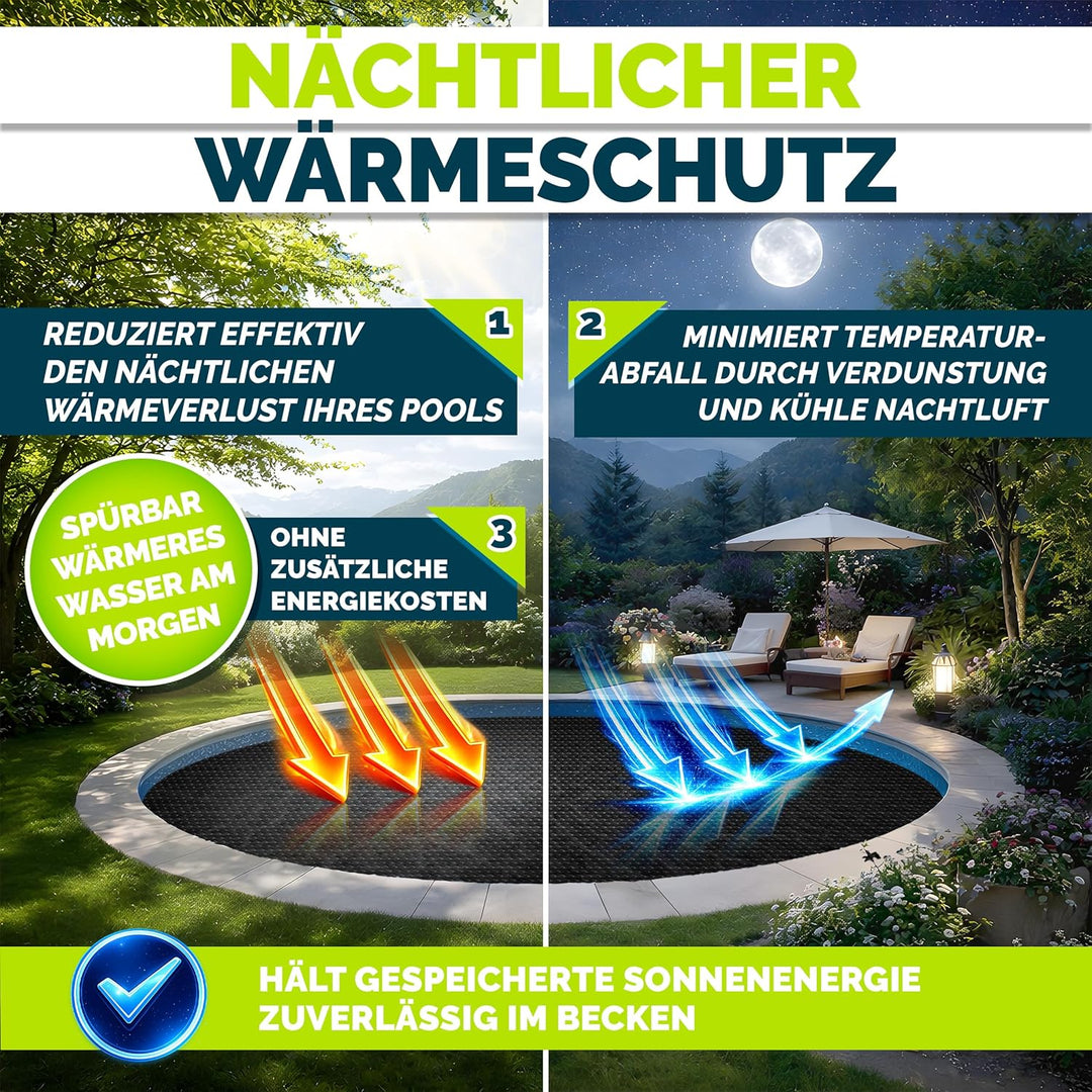 tillvex® Premium Pool Solarabdeckplane 400 µm Rechteckig 800x400 cm | Solarfolie Wärmeplane zuschnei