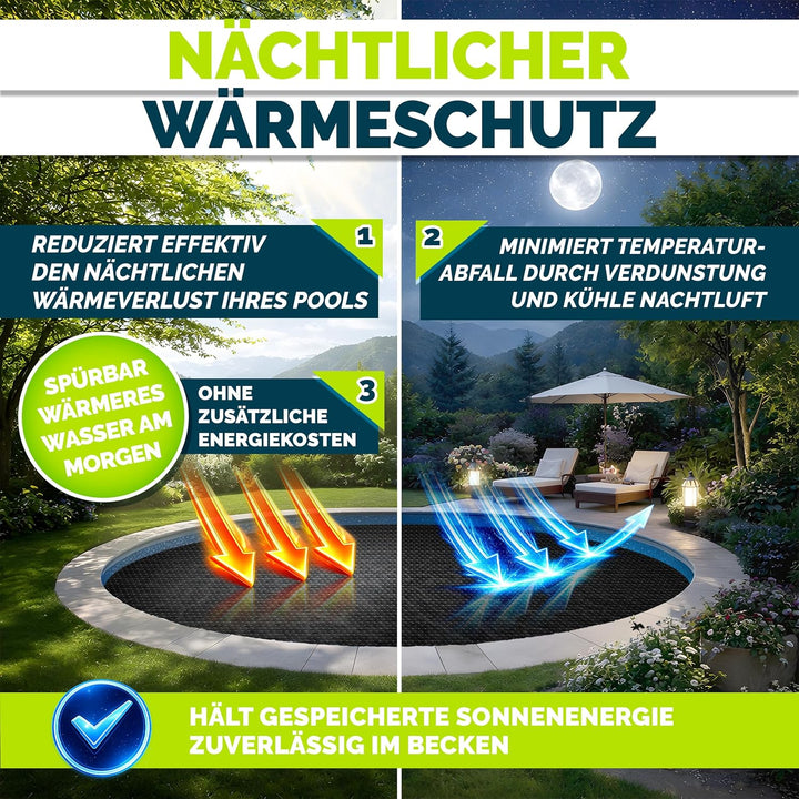 tillvex® Premium Pool Solarabdeckplane 400 µm Rechteckig 800x400 cm | Solarfolie Wärmeplane zuschnei