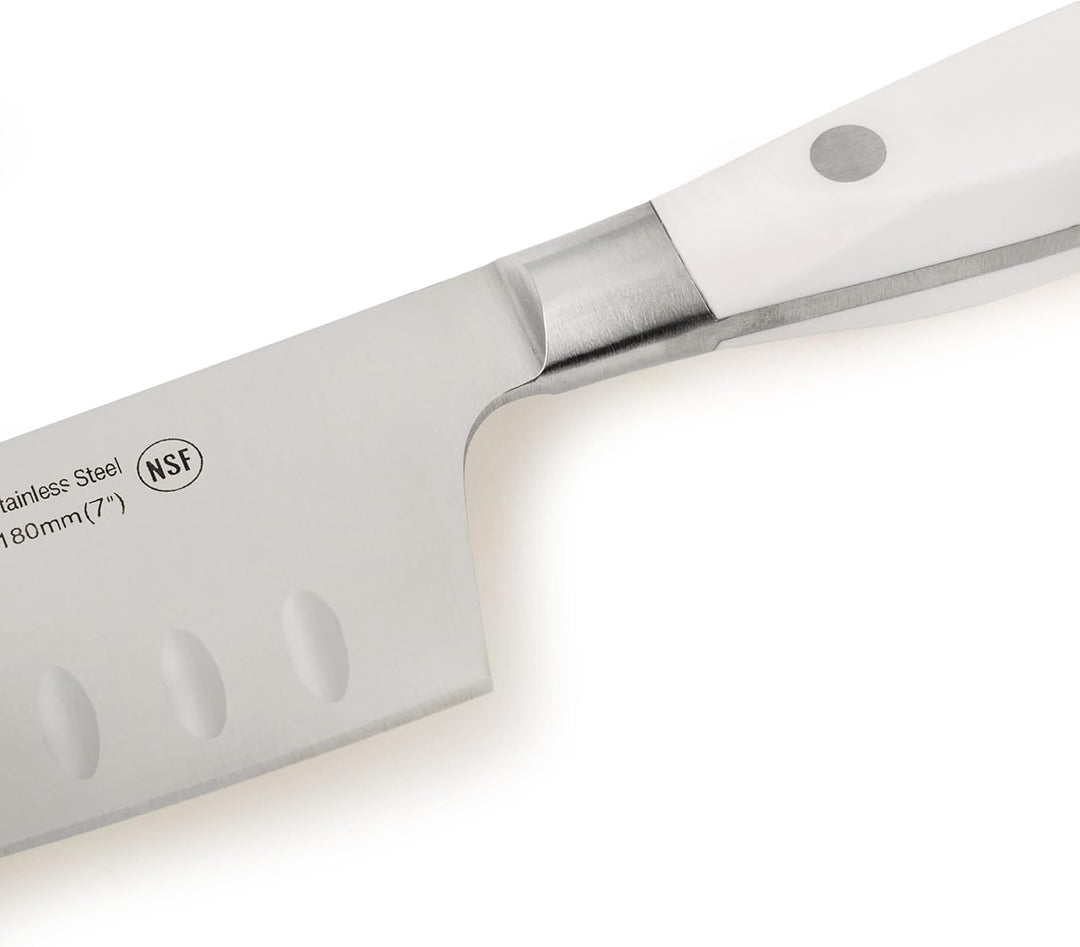 Arcos Serie Riviera Blanc - Rocking Santoku Messer - Klinge aus geschmiedetem Nitrum-Edelstahl 180 m